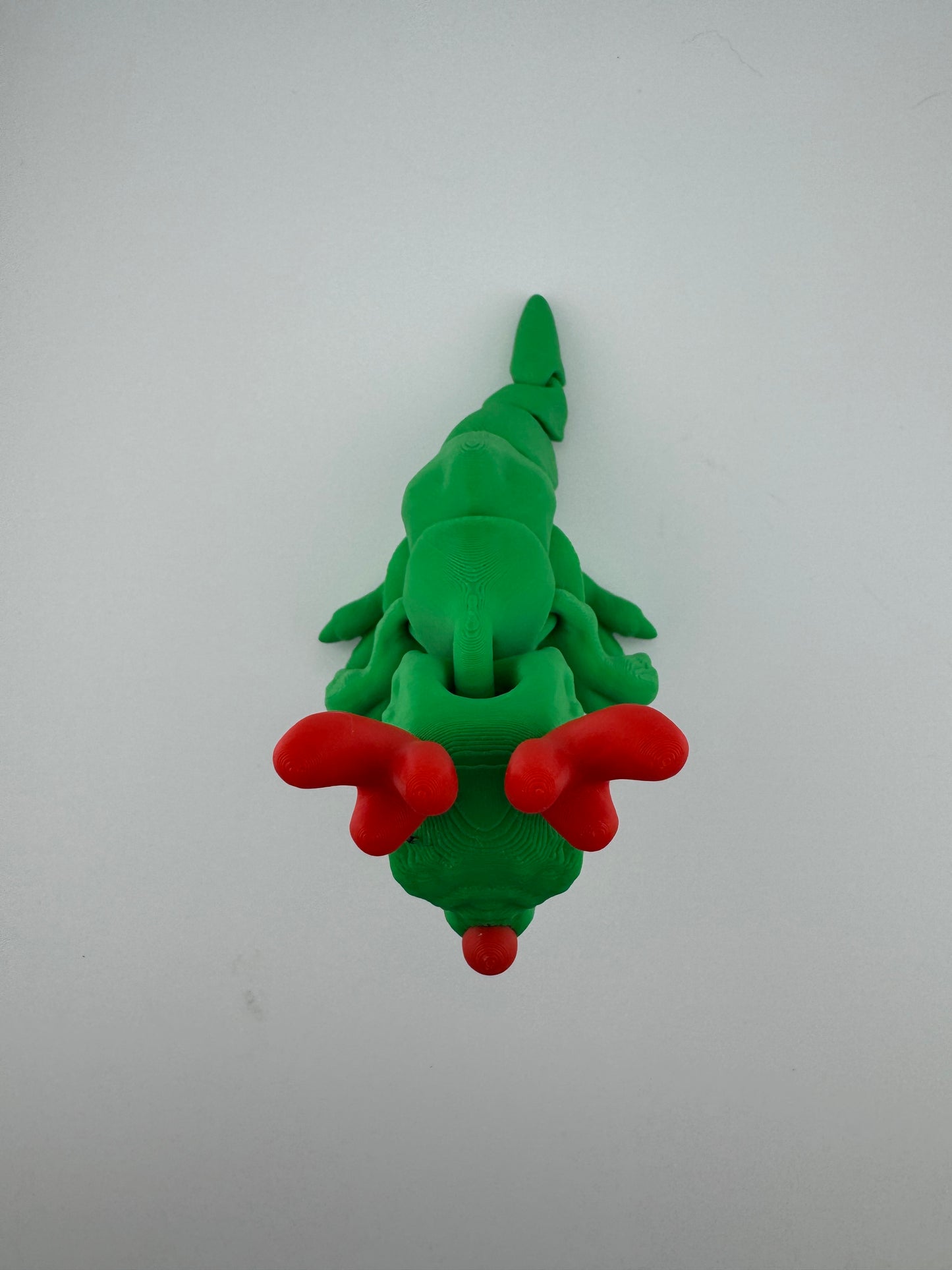 Dinosaur -- 3D Printed -- Festive T-Rex "Rudolph"