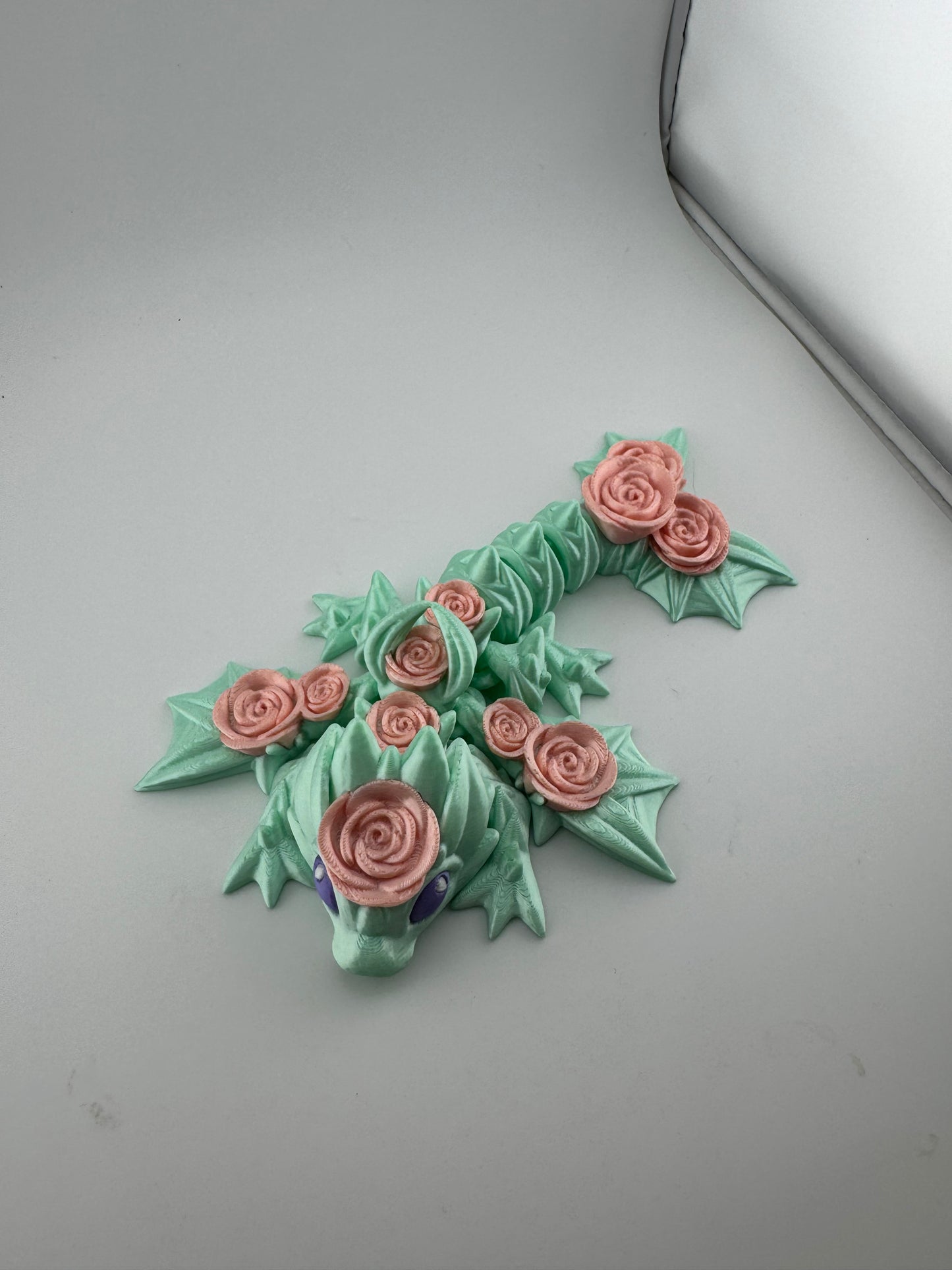 Dragon -- 3D Printed -- Tiny Rose Dragon