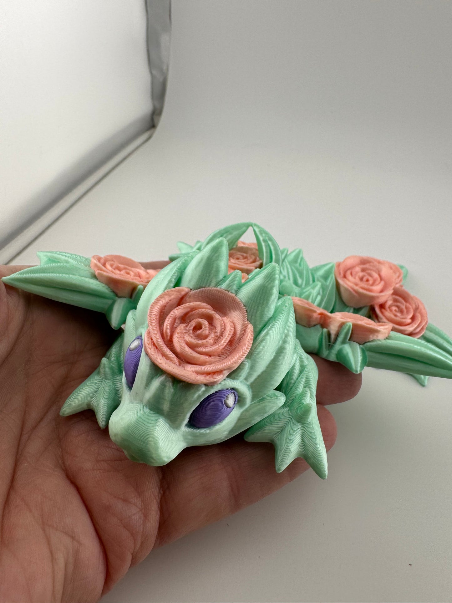 Dragon -- 3D Printed -- Tiny Rose Dragon